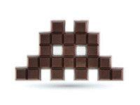 Pixel-Cut Chocolate Invader