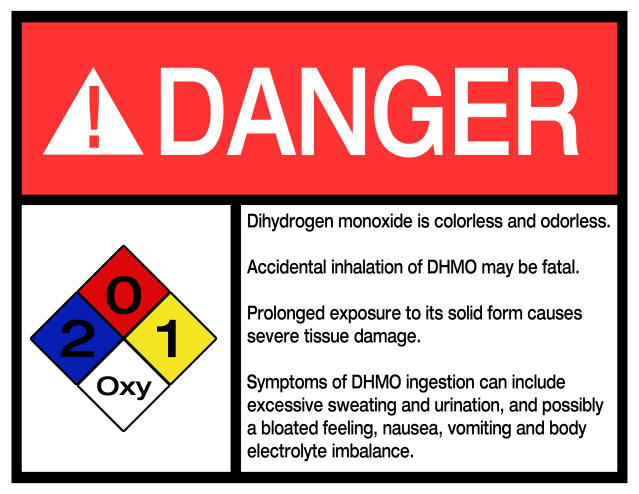 Dangers of dihydrogen oxide image