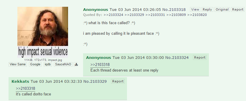 [Image - 860657] | :^) / Dorito Face | Know Your Meme