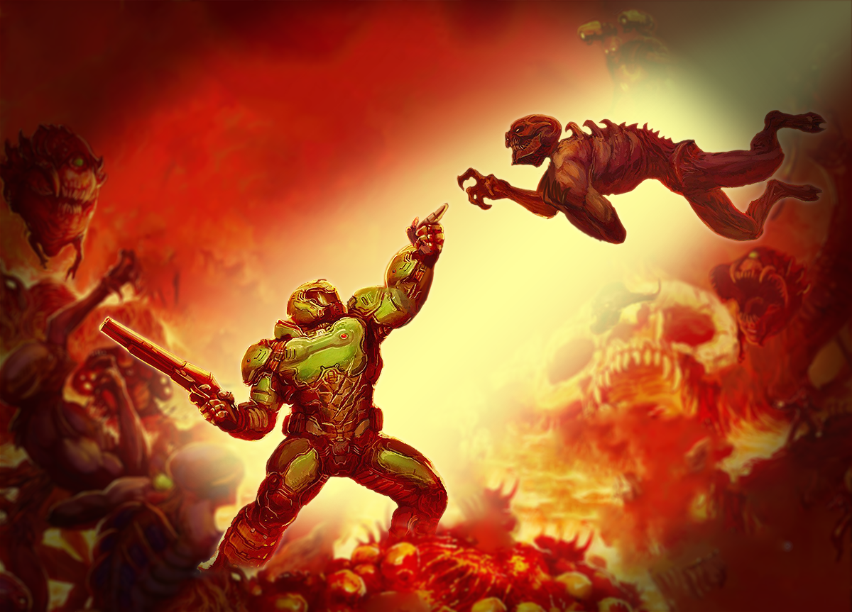 Doomguy vs Duke Nukem by kirk327 on DeviantArt