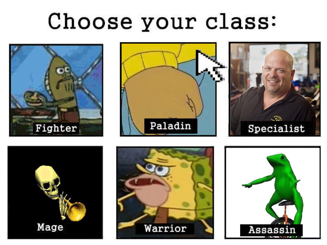 Meme Version Choose Your Class Know Your Meme