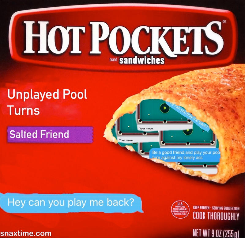 Unplayed Pool Turns Hot Pockets Box Parodies Know Your Meme