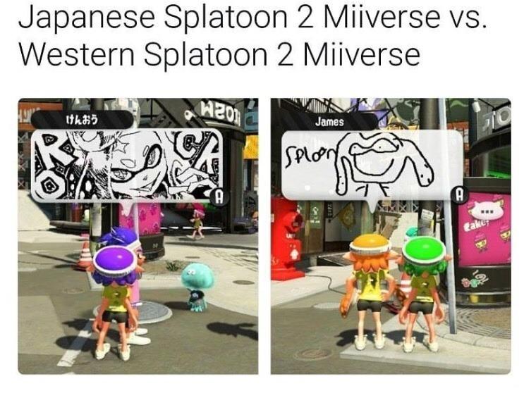 Japanese Splatoon 2 Miiverse vs Western Splatoon 2 ...