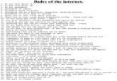 Rules of the Internet