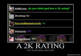 YOU DON'T HAVE A 2K RATING