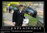 The guy holding a sewing machine, in front of a UPS Truck Accident (the unexplainable picture)