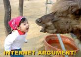Girl Yelling at Yak