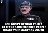 She's a cartoon, not you're waifu