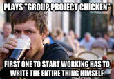 Lazy College Senior