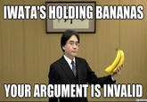 Satoru Iwata Holding Bananas