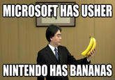 Satoru Iwata Holding Bananas
