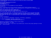 Blue Screen of Death (BSoD)