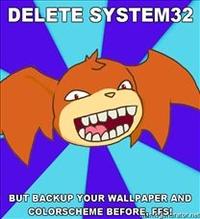 Delete System32