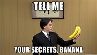 Satoru Iwata Holding Bananas