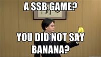 Satoru Iwata Holding Bananas