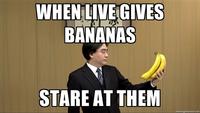 Satoru Iwata Holding Bananas