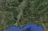Land Mass between New Orleans and Mobile