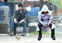 Sad Keanu in a Helmet