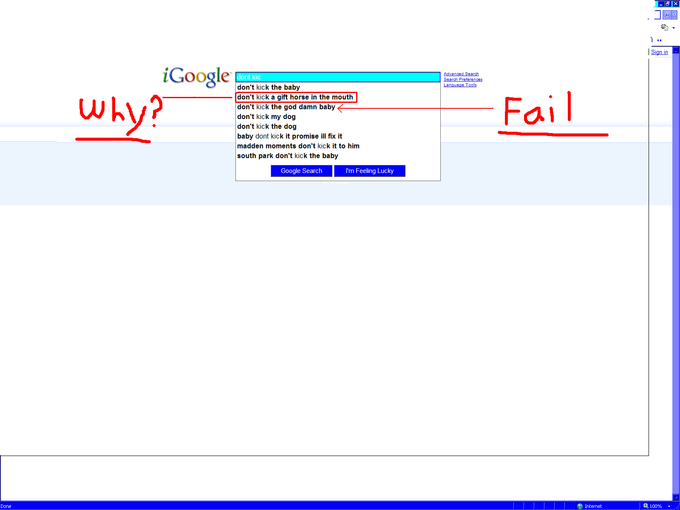 Google Search Box Suggestions 