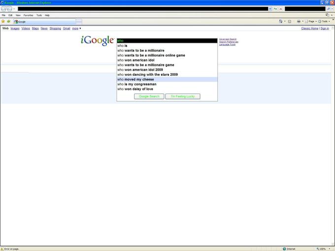 Google Search Box Suggestions 