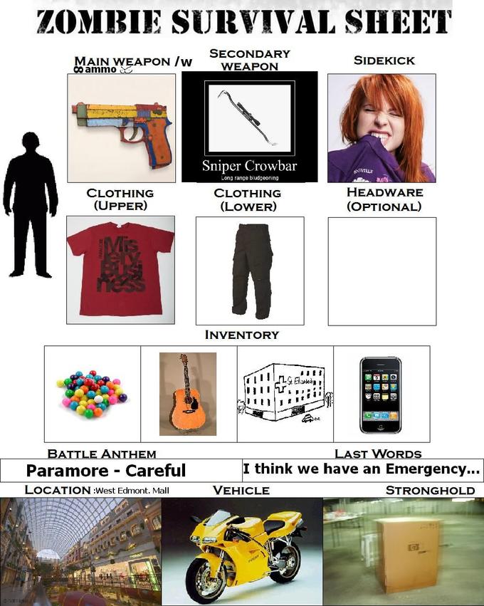 Zombie Tools/Zombie Survival Sheet