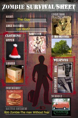 Zombie Tools/Zombie Survival Sheet