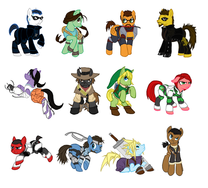 Some ponified game characters