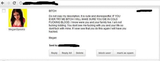 Megan's Death Threats