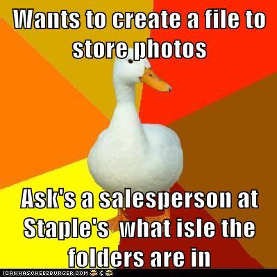 Technologically Impaired Duck: It's Hard to Fit the Computer in Them Though