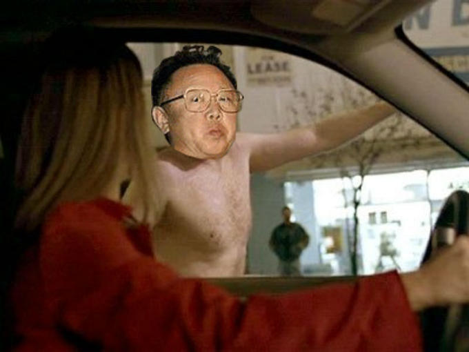 kim jong going streaking down the quad