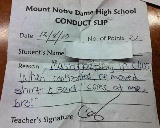 Conduct Slip