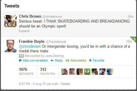 Frankie Boyle replies to Chris Brown's Twitter