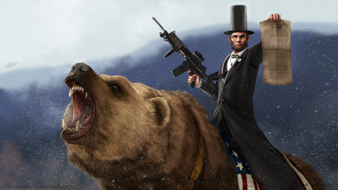 Abe Lincoln Riding a Grizzly Bear