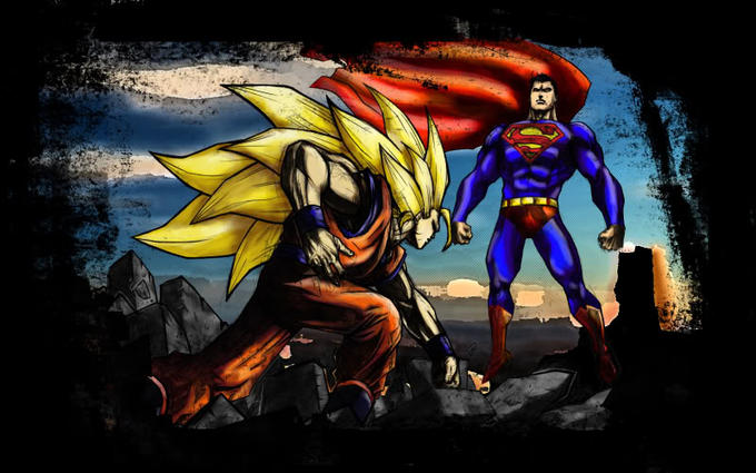 Superman vs Goku by dan stan