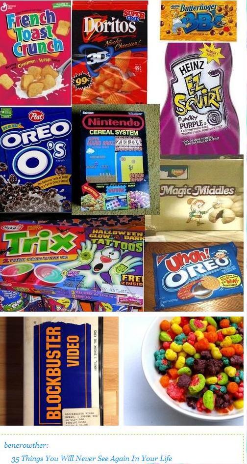 Some of these items still live on in other countries...