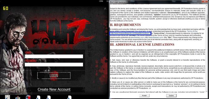 The War Z Terms of Service