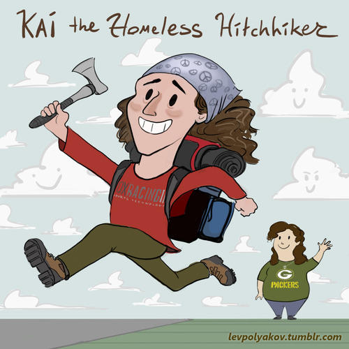 [Image 493695] Kai the HatchetWielding Hitchhiker Know Your Meme
