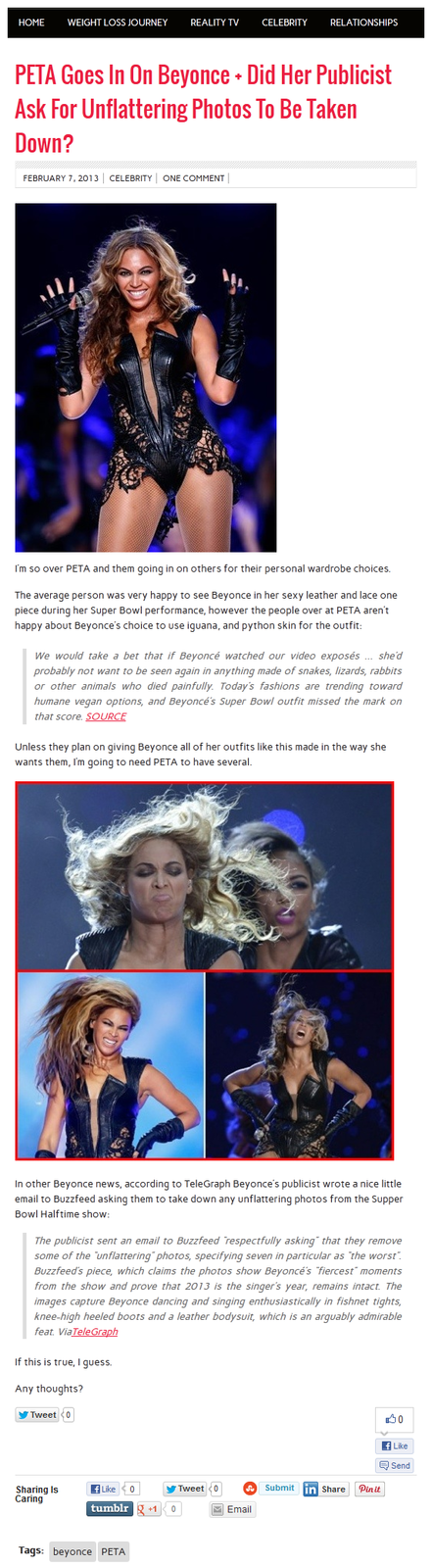 PETA Goes In On Beyonce