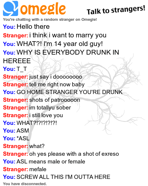 Go home Omegle user, you're drunk