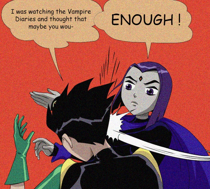 Raven Slapping Robin