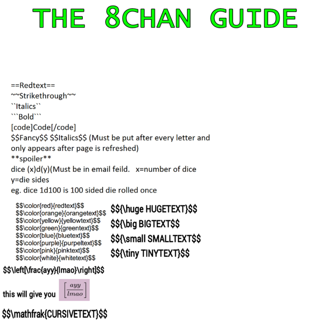 Handy Guide On How To Use Special Text For 8Chan.