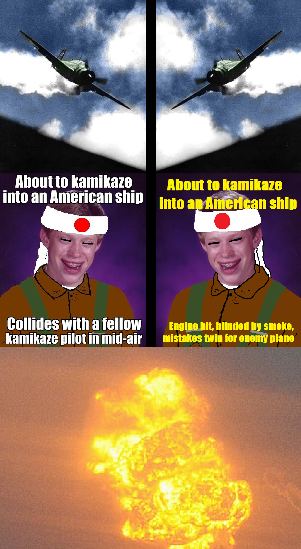Bad Luck Kamikazes | Bad Luck Brian | Know Your Meme
