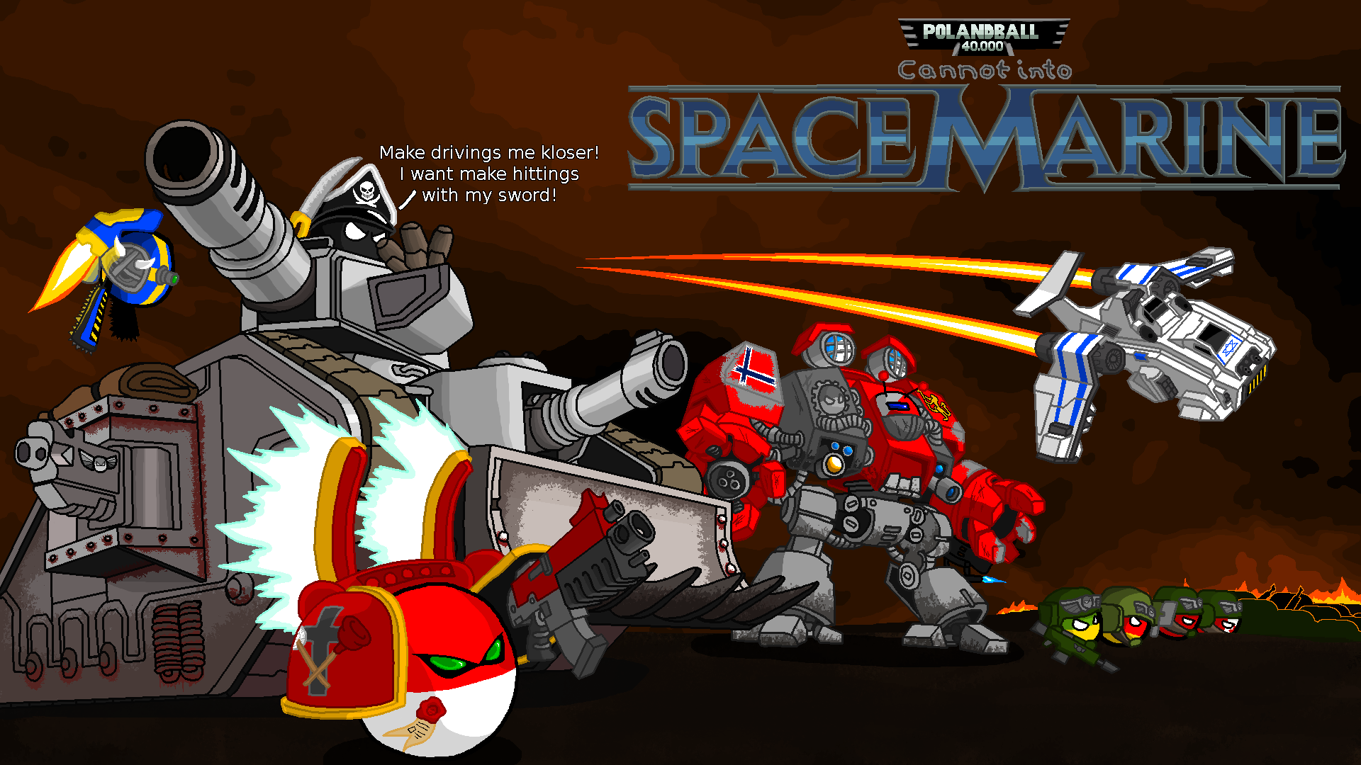 Polandball 40 000 Cannot Into Space Marine Warhammer 40 000 Know Your Meme