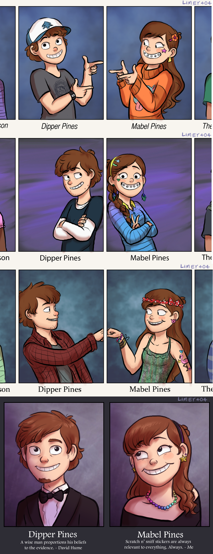 Dipper and Mabel's yearbook pictures | Gravity Falls | Know Your Meme
