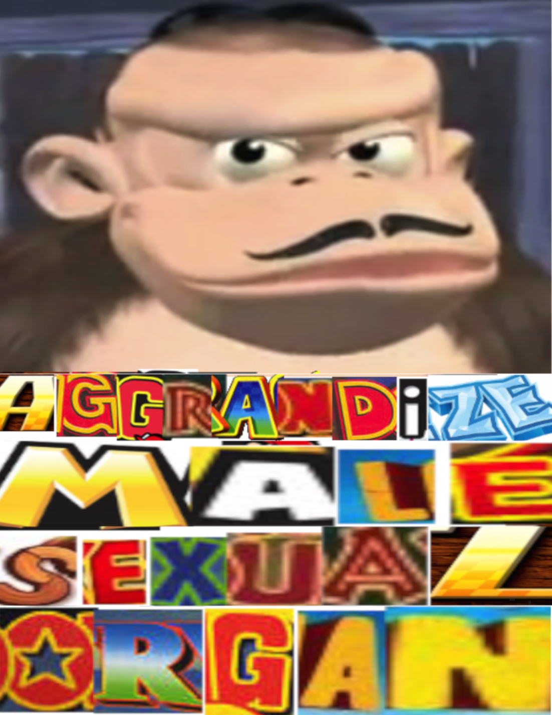 What is that called when they put letters from a title to make a message, KONKEY DOOOOOOONG