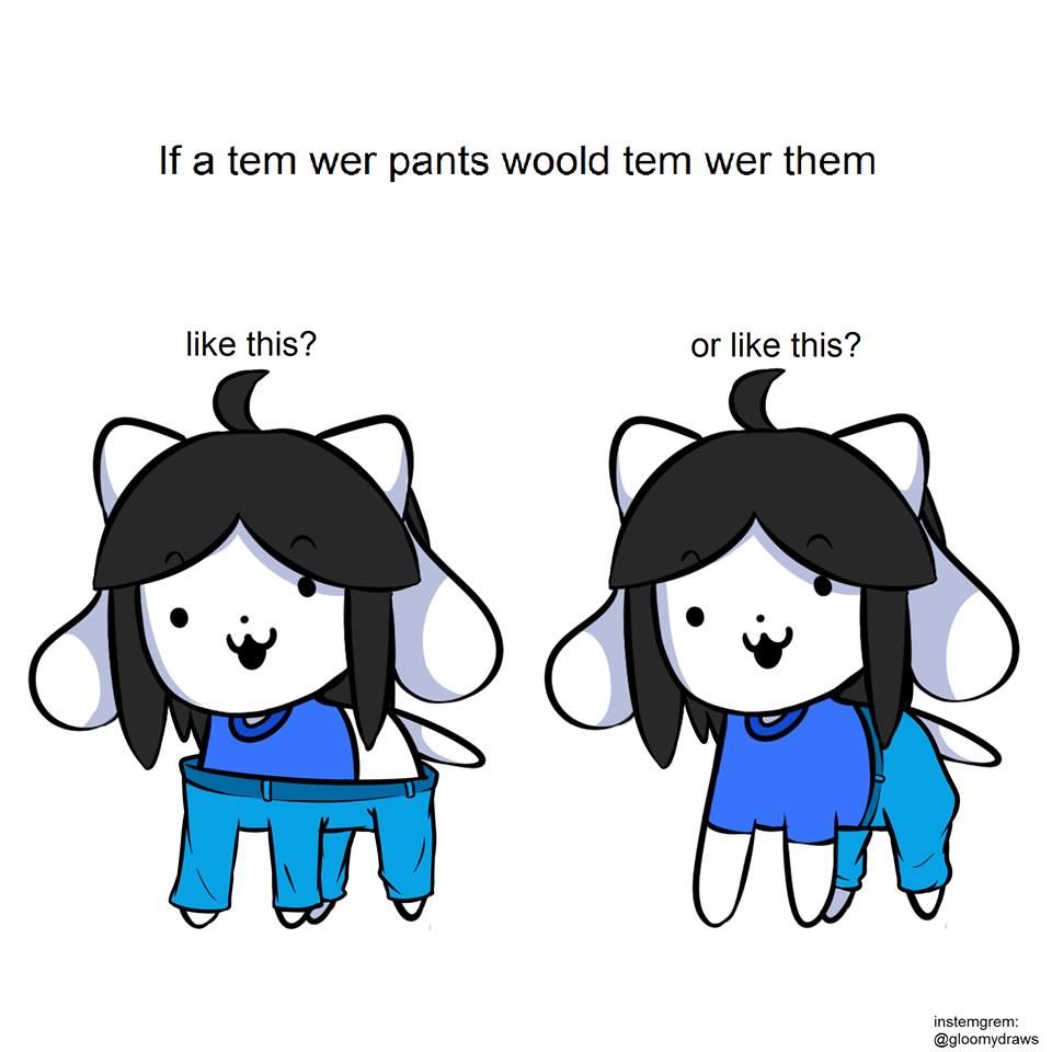 Temmie Pants How Should a Dog Wear Pants? Know Your Meme